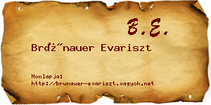Brünauer Evariszt névjegykártya